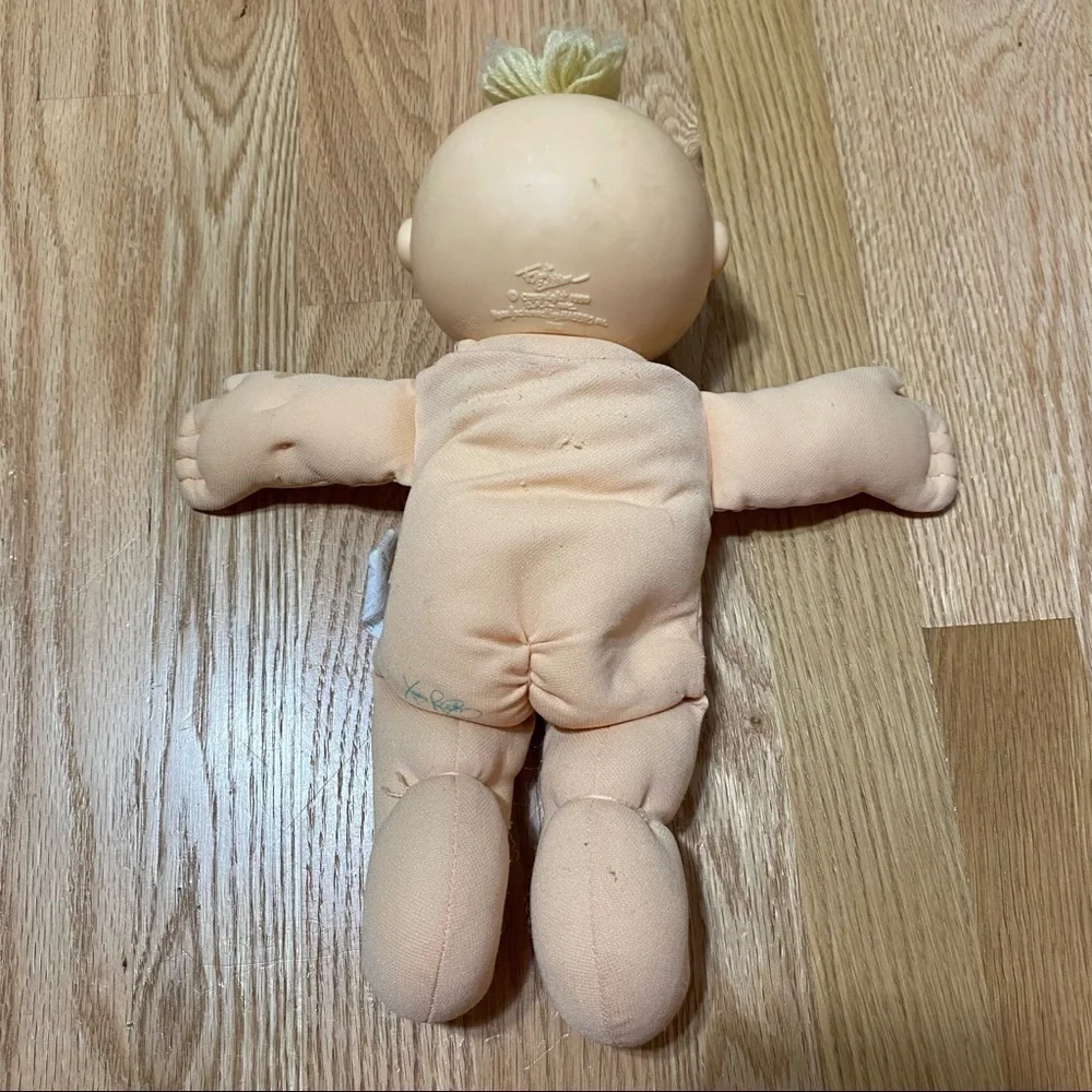 Vintage Cabbage Patch Doll Blonde Yarn Hair Blue Eyes